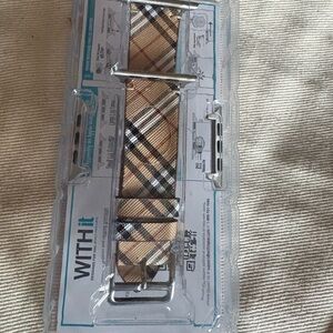 Tan Plaid Men's Watch Band